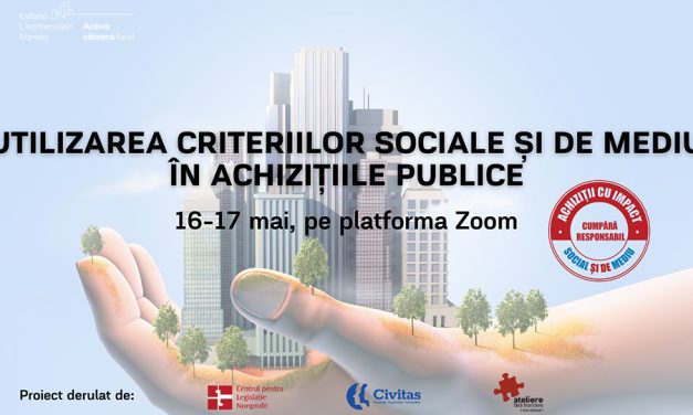 Sesiunea de formare on-line „Utilizarea criteriilor sociale și de mediu în achizițiile din România”, pe 16 și 17 mai